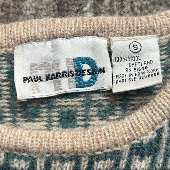 Vintage Paul Harris Design Shetland Wool Fair Isle Tunic Sweater, Size S - Picture 3 of 6